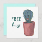 GRATIS HUGS CRAZY CACTUS LADY grappige kaart (Voorkant / Achterkant)
