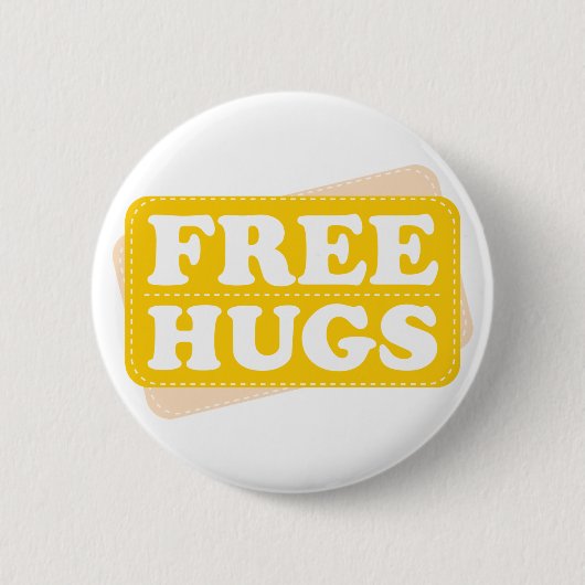 Gratis hugs - Geel Ronde Button 5,7 Cm (Voorkant)
