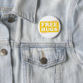 Gratis hugs - Geel Ronde Button 5,7 Cm (In situ)