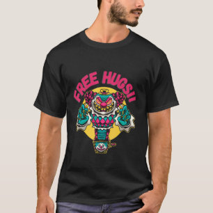Gratis Hugs Halloween Scary Clown Jack in de box H T-shirt