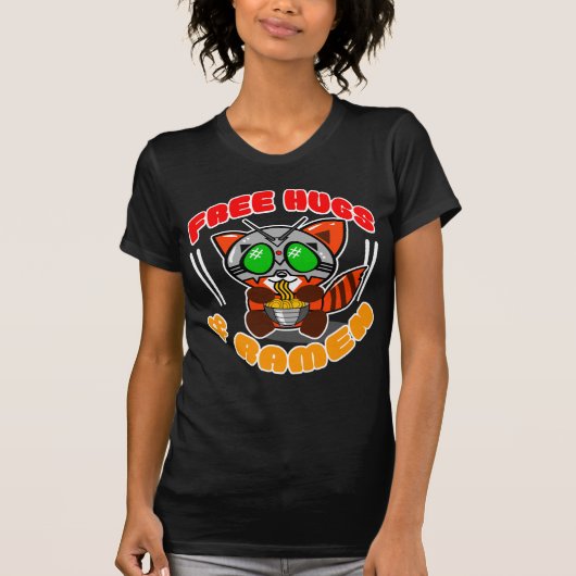 GRATIS HUGS & RAMEN RED PANDA WOMENS T-SHIRT (Voorkant)
