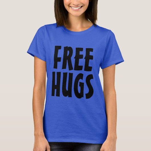 Gratis hugs regenboogkleur getij op shirt (Voorkant)