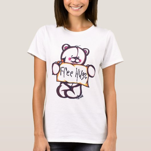 Gratis Hugs Ringer T T-shirt (Voorkant)