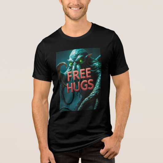 GRATIS HUGS (Sanity optioneel) Cthulhu Eldritch Tri-Blend Shirt (Voorkant)