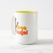 Gratis Hugs! Tweekleurige Koffiemok (Voorkant links)