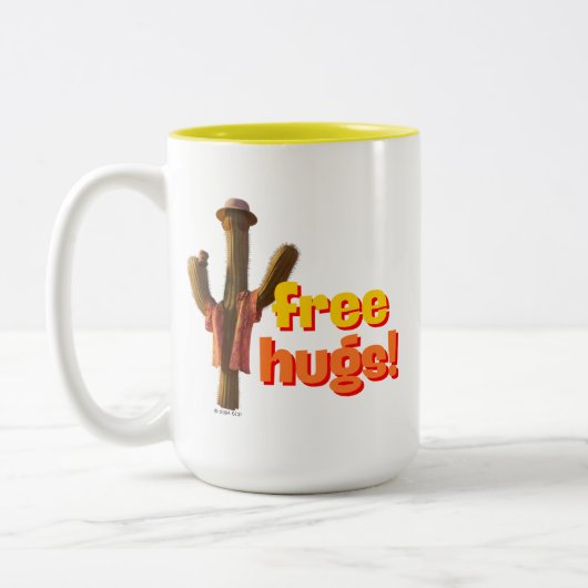 Gratis Hugs! Tweekleurige Koffiemok (Links)