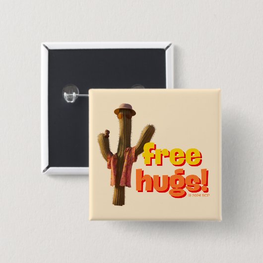 Gratis Hugs! Vierkante Button 5,1 Cm (Voorkant /achterkant)