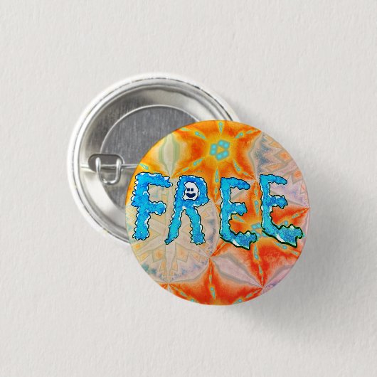 Gratis - Ice Fire en Smiley Face Ronde Button 3,2 Cm (Voorkant /achterkant)