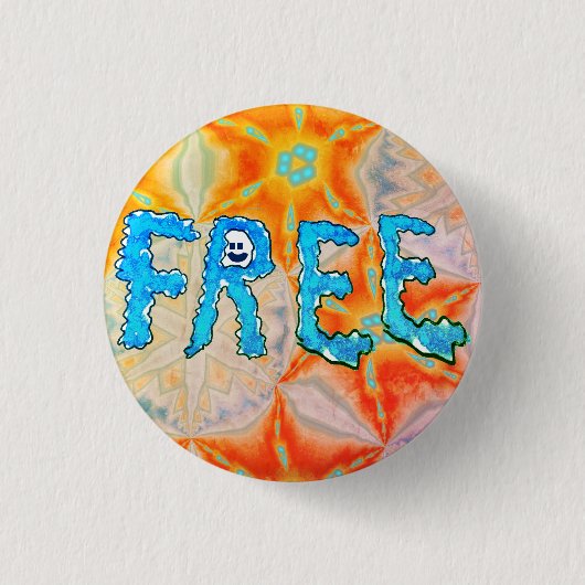 Gratis - Ice Fire en Smiley Face Ronde Button 3,2 Cm (Voorkant)