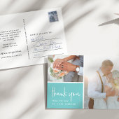 Gratis in Aqua | Weddenfoto Hartelijk dank Briefkaart