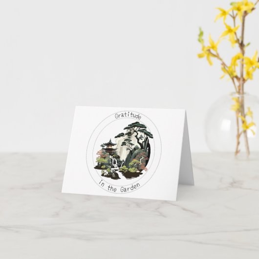 Gratis in de tuin - Een Japans tuinontwerp Kaart (Gele Bloem)