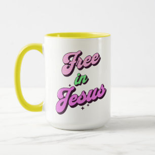 Gratis in Jesus Retro stijl inspiratie Mok