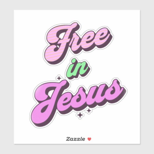 Gratis in Jezus Retro stijl inspiratie Sticker (Vel)