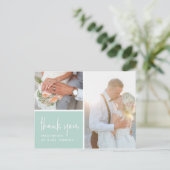 Gratis in Mint | Weddenfoto Hartelijk dank Briefkaart (Staand voorkant)