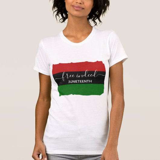 GRATIS INDERDAAD Pan-Afrikaanse JUNETEENTH T-shirt (Voorkant)