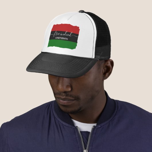 GRATIS INDERDAAD Pan Afrikaanse JUNETEENTH Trucker Pet (In situ)