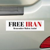 GRATIS IRAN HERINNERT Mahsa Amini Bumpersticker (Op auto)