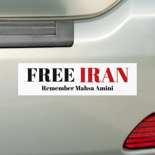 GRATIS IRAN HERINNERT Mahsa Amini Bumpersticker (Op auto)