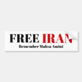 GRATIS IRAN HERINNERT Mahsa Amini Bumpersticker (Voorkant)