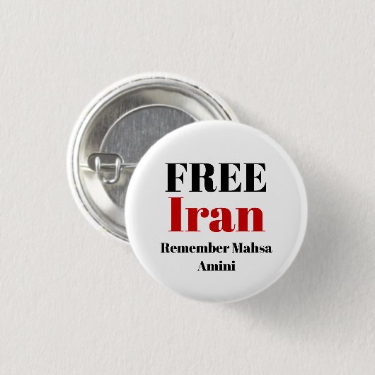 GRATIS IRAN HERINNERT Mahsa Amini Button (Voorkant /achterkant)