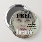 GRATIS IRAN HERINNERT Mahsa Amini Button (Voorkant /achterkant)