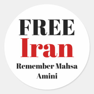 GRATIS IRAN HERINNERT Mahsa Amini Ronde Sticker