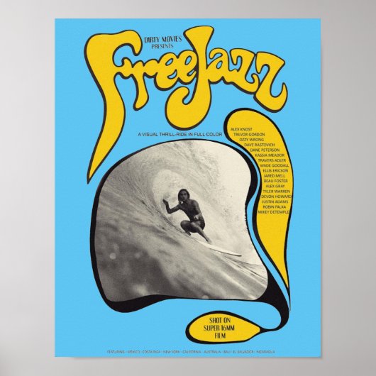 Gratis Jazz,  Surf Poster, Surf Art Poster (Voorkant)