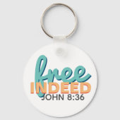 Gratis John 8:36 Sleutelhanger (Voorkant)