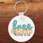 Gratis John 8:36 Sleutelhanger (Voorkant)