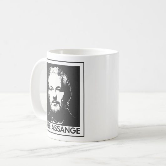 Gratis Julian Assange wikileaks Koffiemok (Voorkant links)