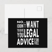 Gratis juridisch advies - Funny Lawyer Quote Briefkaart (Voorkant / Achterkant)
