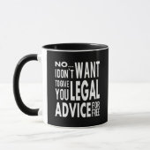 Gratis juridisch advies - Funny Lawyer Quote Mok (Links)