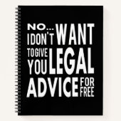 Gratis juridisch advies - Funny Lawyer Quote Notitieboek (Voorkant)