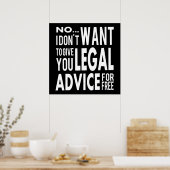 Gratis juridisch advies - Funny Lawyer Quote Poster (Keuken)