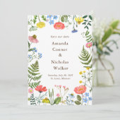 Gratis kaart Whimsical Meadow Wildflowers (Staand voorkant)