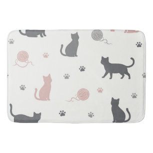Gratis kat en garen silhouetpatroon badmat
