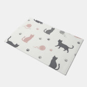 Gratis kat en garen silhouetpatroon deurmat (Schuin)