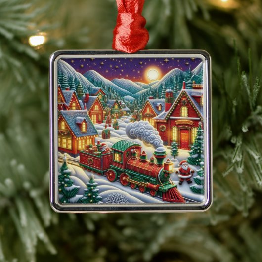 Gratis Kerst Dorp Sinterklaas & Trein Ornament (Boom)