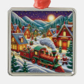 Gratis Kerst Dorp Sinterklaas & Trein Ornament (Voorkant)