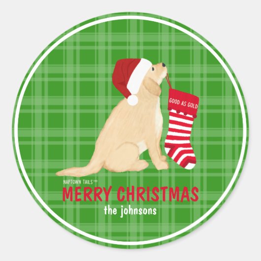 Gratis kerstcadeaubon op maat ronde sticker (Voorkant)