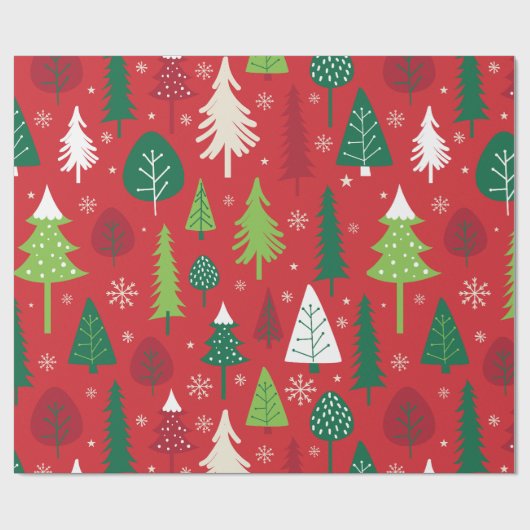 Gratis Kerstdiefjesbos Patroon Cadeaupapier (Vlak)