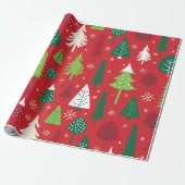 Gratis Kerstdiefjesbos Patroon Cadeaupapier (Uitgerold)