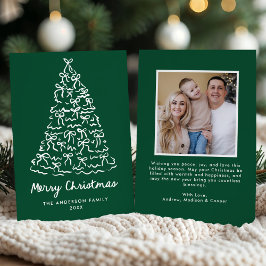 Gratis Kerstdraad Boom Strikken Groen Foto Feestdagenkaart