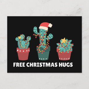 Gratis kersthugs Funny Cactus Plant Briefkaart