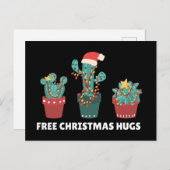 Gratis kersthugs Funny Cactus Plant Briefkaart (Voorkant / Achterkant)