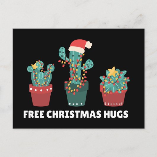 Gratis kersthugs Funny Cactus Plant Briefkaart (Voorkant)