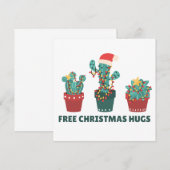 Gratis kersthugs Funny Cactus Planten Kaart (Voorkant / Achterkant)