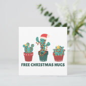 Gratis kersthugs Funny Cactus Planten Kaart (Staand voorkant)