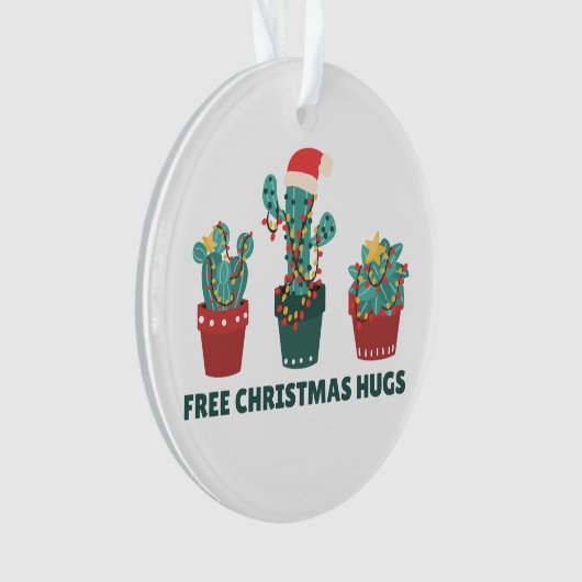 Gratis kersthugs Funny Cactus Planten Ornament (voorkant)