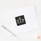 Gratis kersthugs Funny Cactus Planten Square Sti Vierkante Sticker (Envelop)